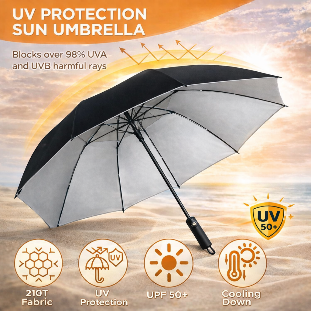 Windproof Golf Umbrella 60” | UV Protection Double Canopy | APEX Golf