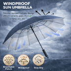 Windproof Golf Umbrella 60” | UV Protection Double Canopy | APEX Golf